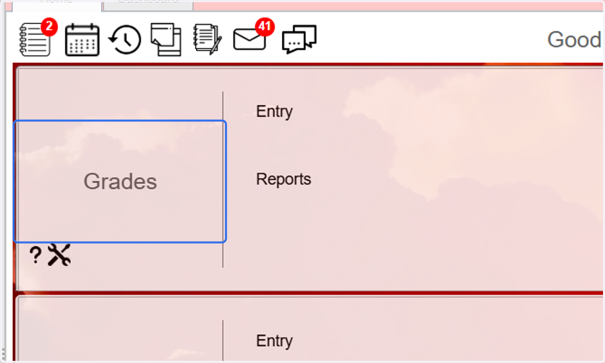 Click on Grades