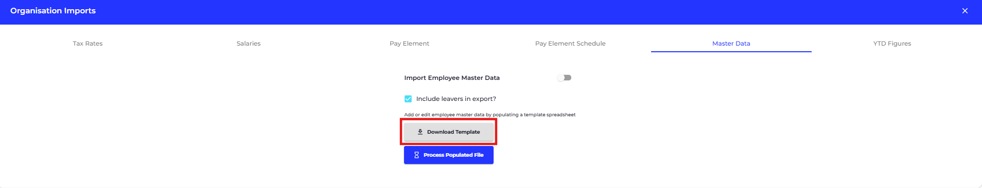 Click on DOWNLOAD TEMPLATE