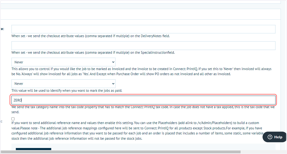 Enter a value into Fallback TaxCode