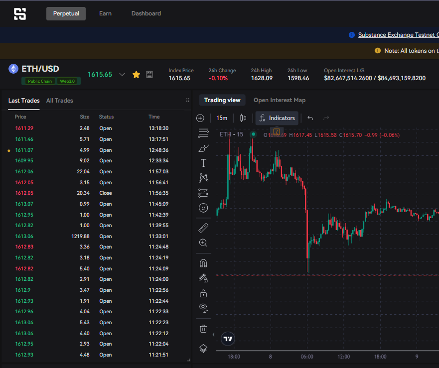 Click on the arrow to select trading pairs