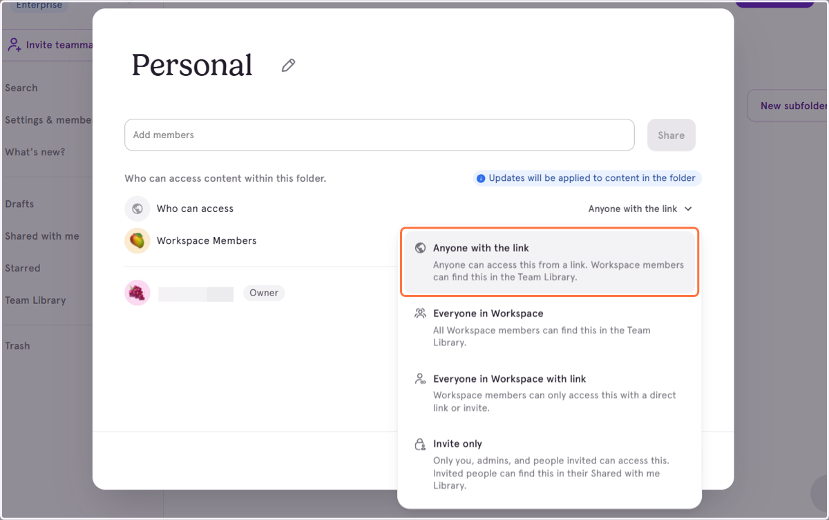For example, "Click on Anyone with the link" to make it accessible to all