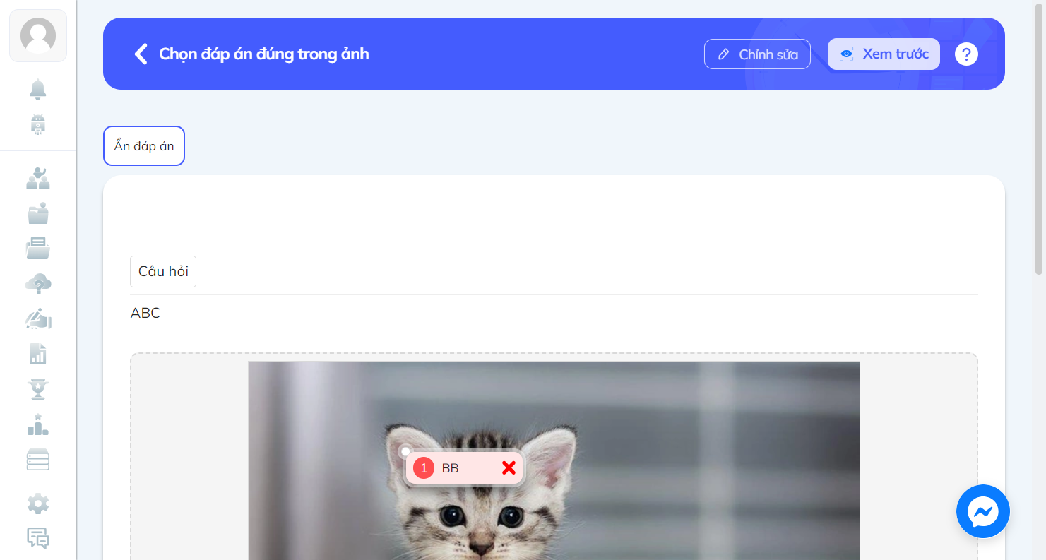 Nhấn chọn "Chỉnh sửa" để quay về màn hình chỉnh sửa câu hỏi