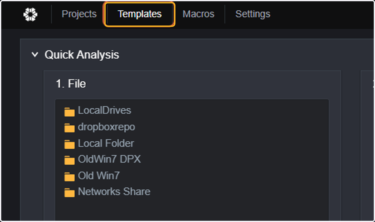 Click on Templates.