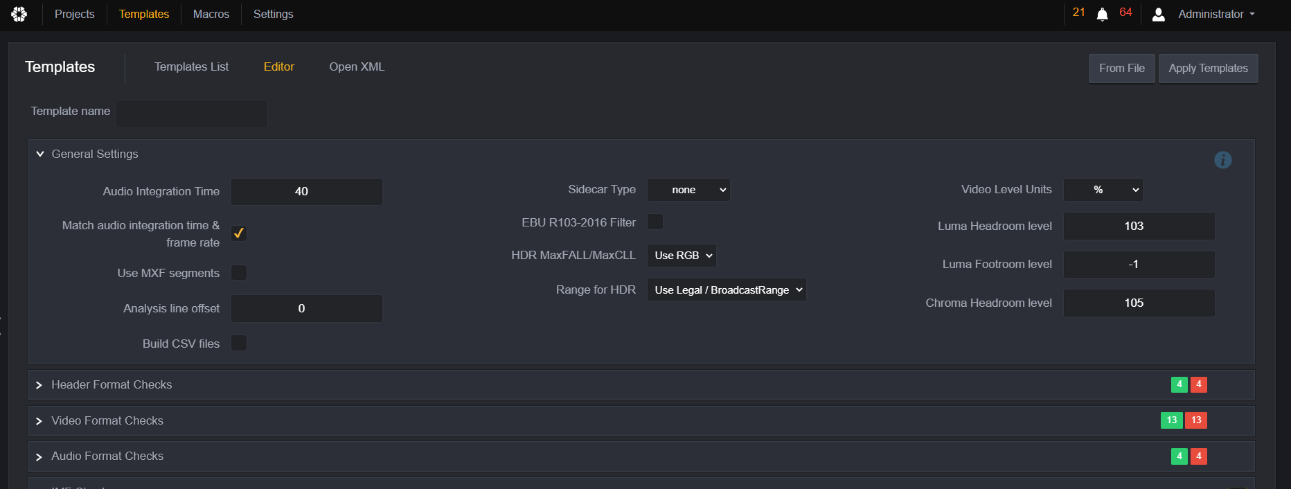 Once selected, the thresholds for format checks will be added automatically.