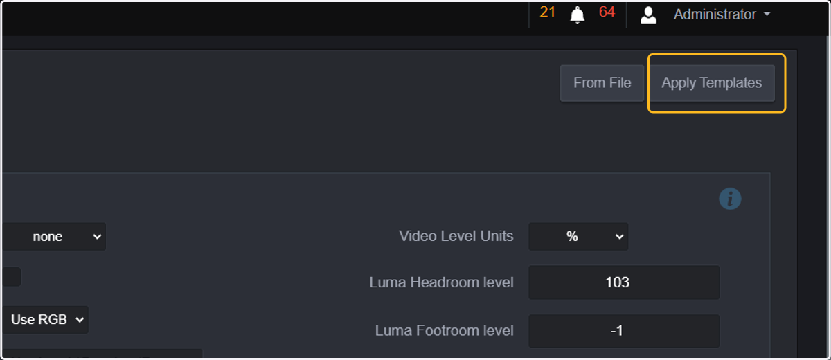 Now, if you want to add other parameters, you can use premade templates. So click on "Apply Templates."