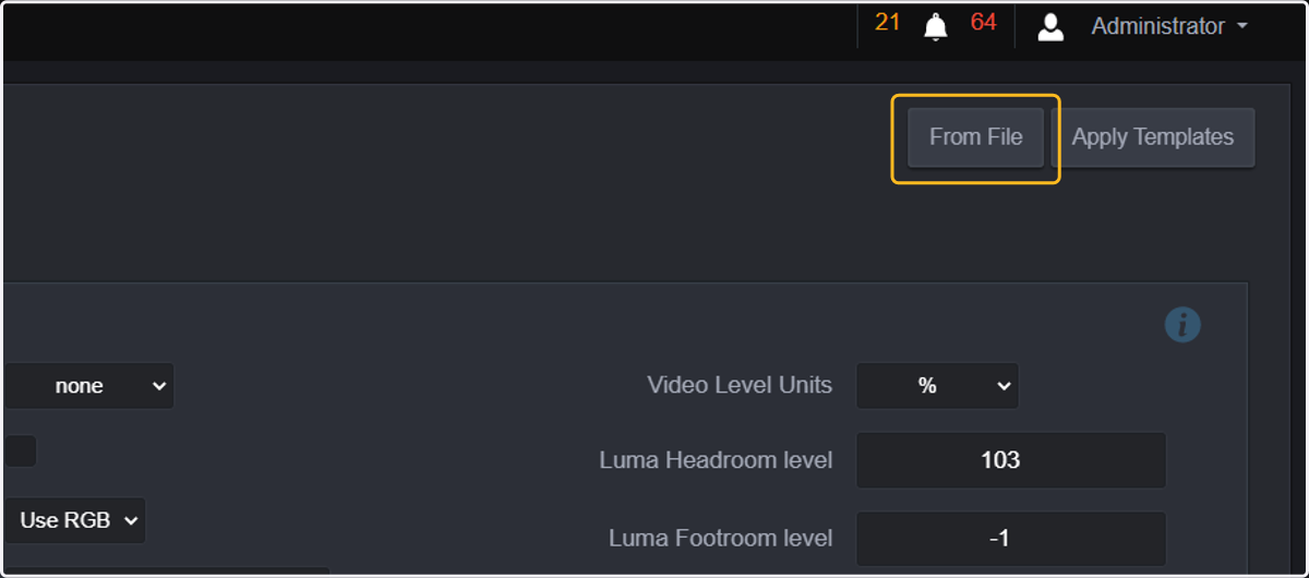 If you want to use a reference file, click "From File."