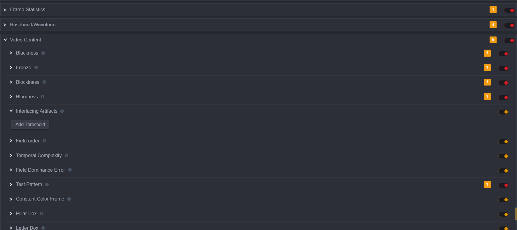 Now you can manually add any thresholds or modify any existing ones.