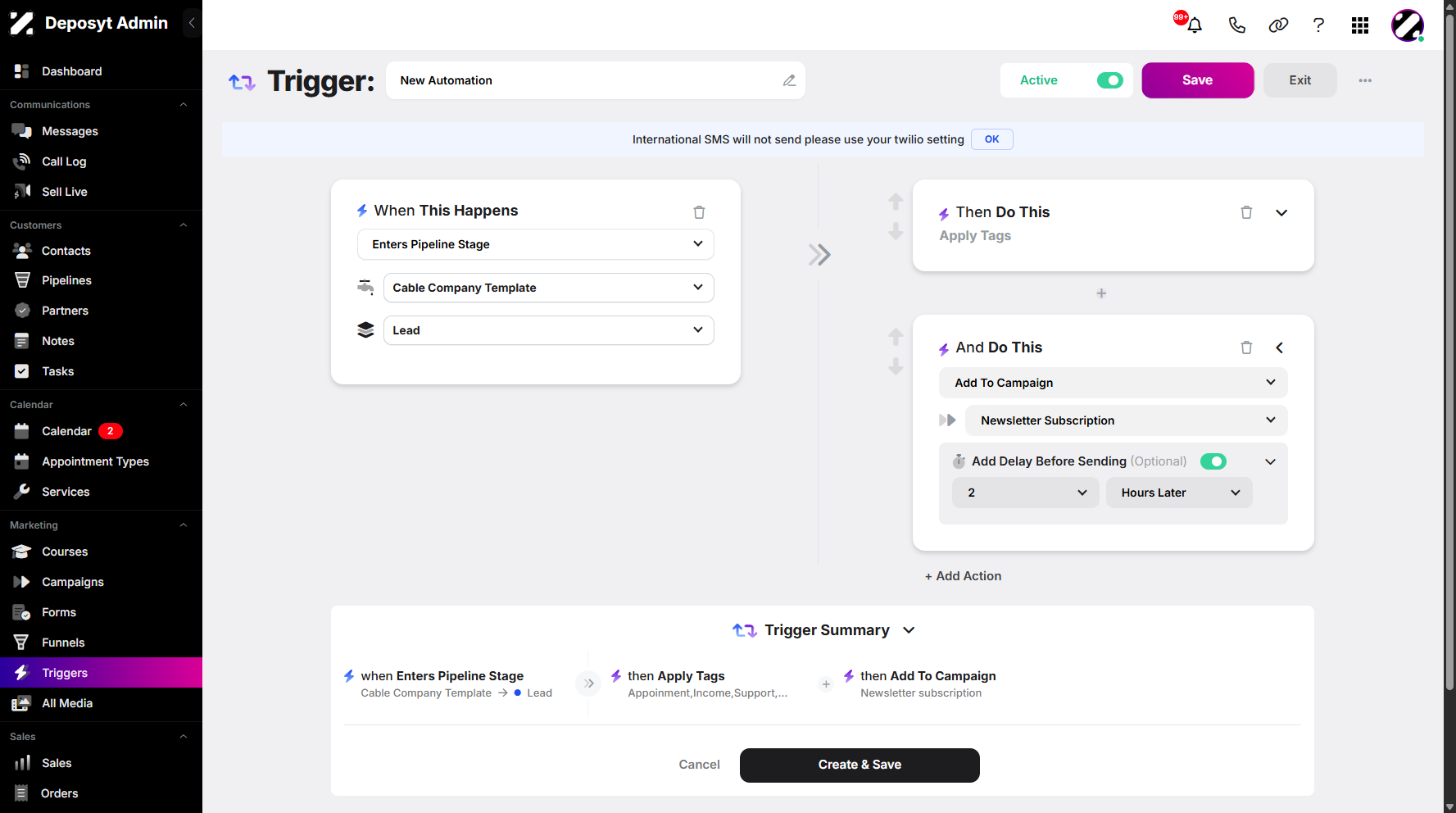 Editing a Trigger