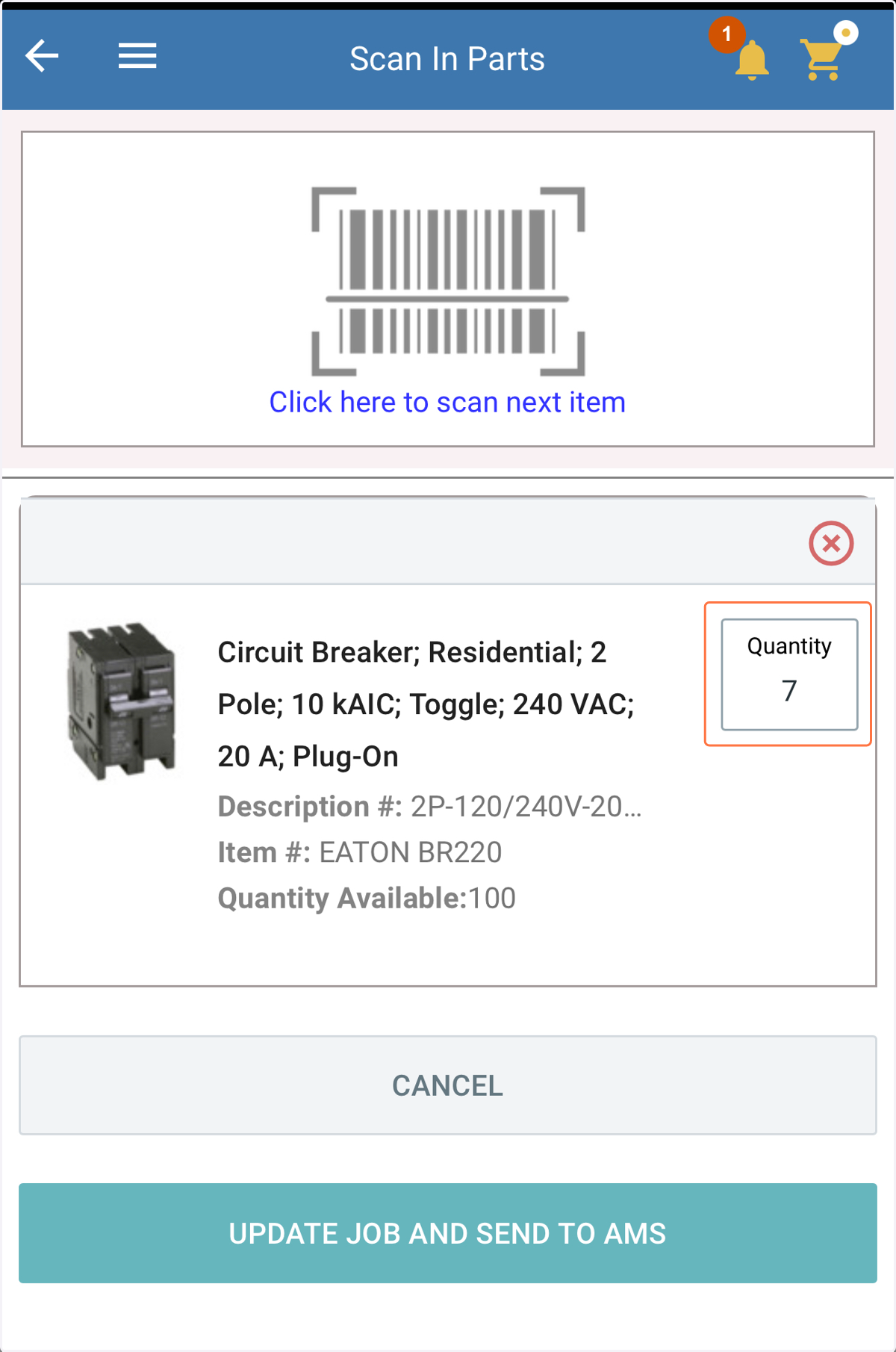 Modify Scan in quantities