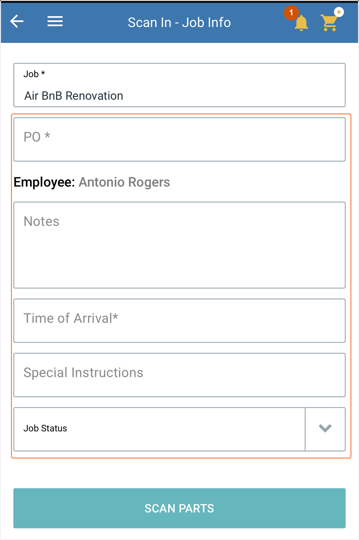 Complete Scan In- Job Info