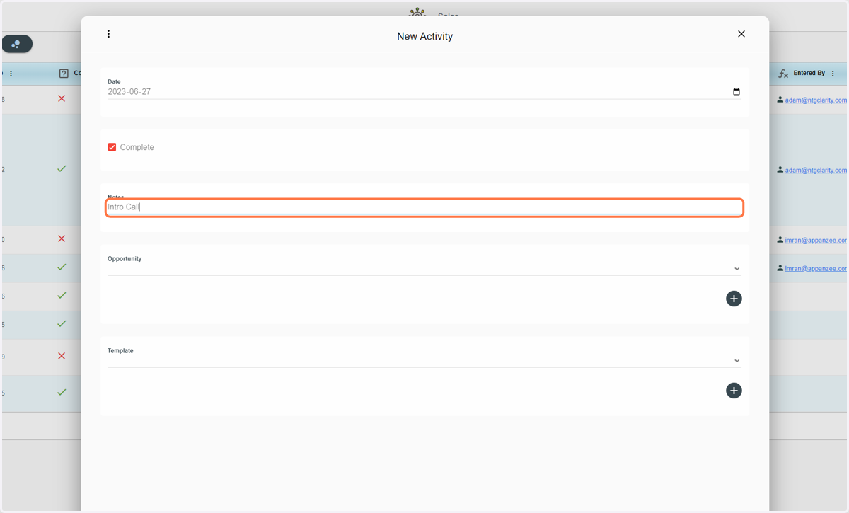 Type in notes