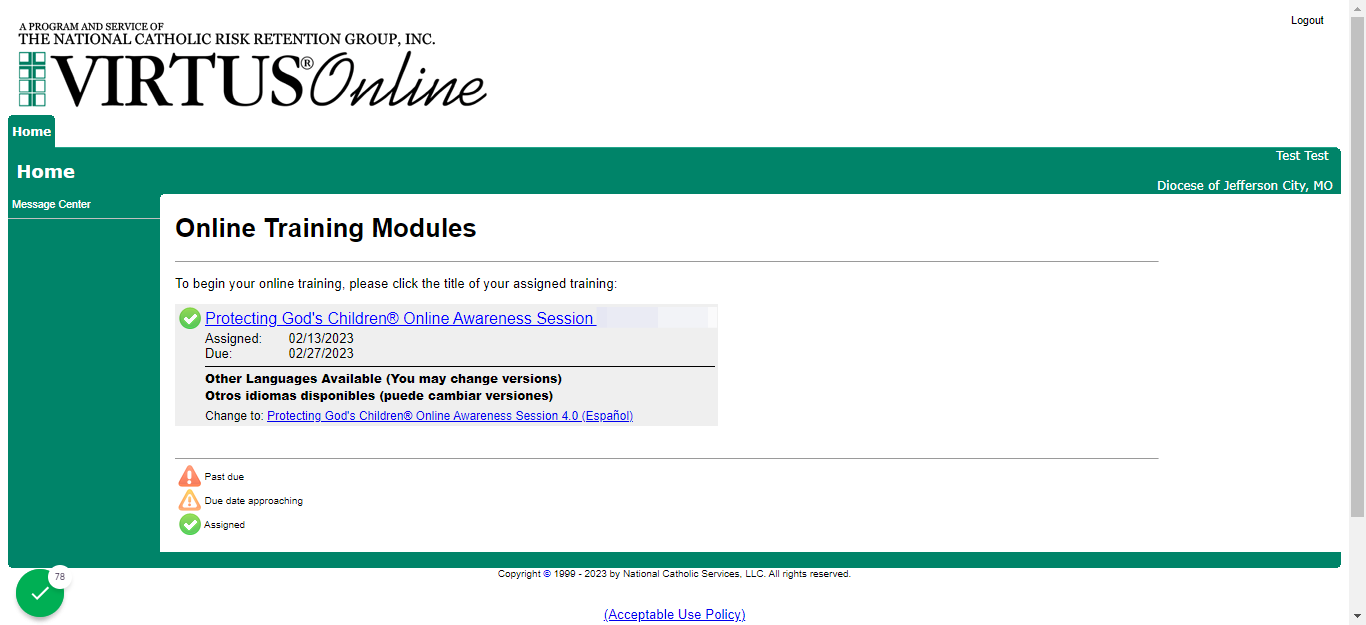 Open online training modules