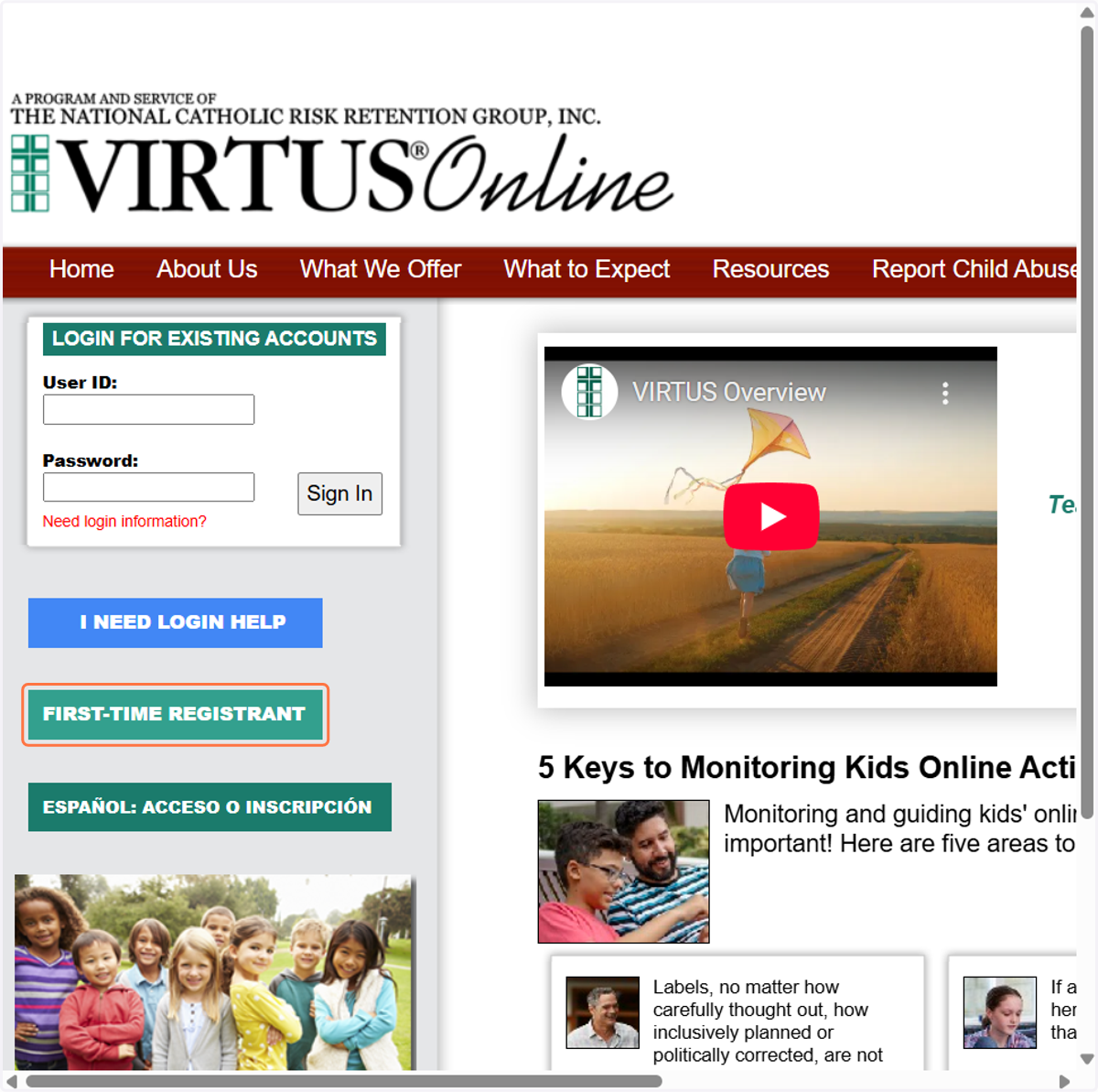 Click on FIRST-TIME REGISTRANT