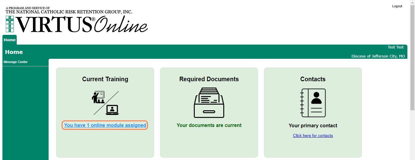 Access assigned training
