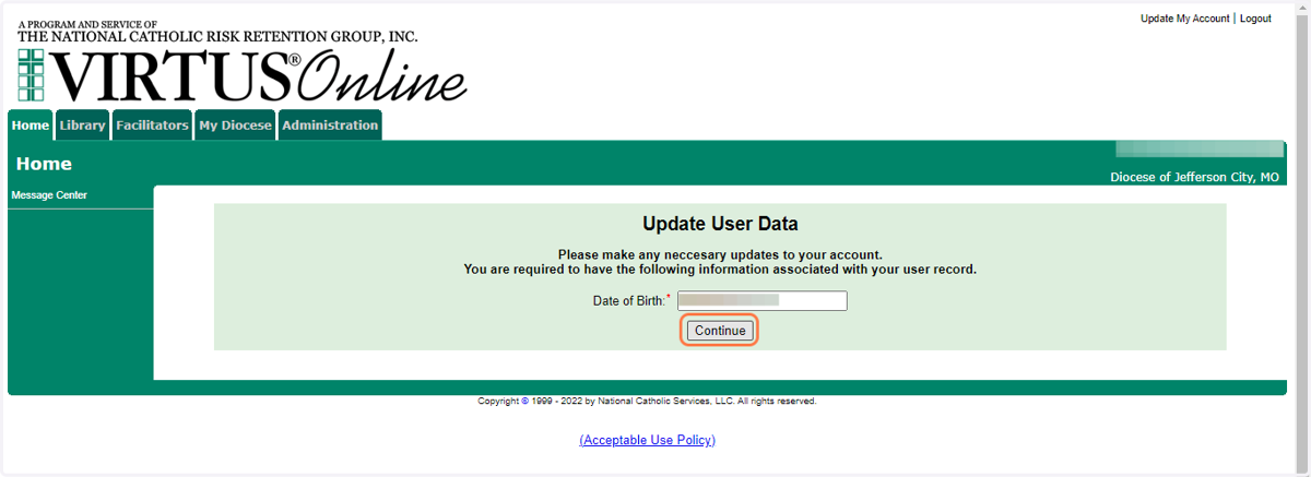 Update user data