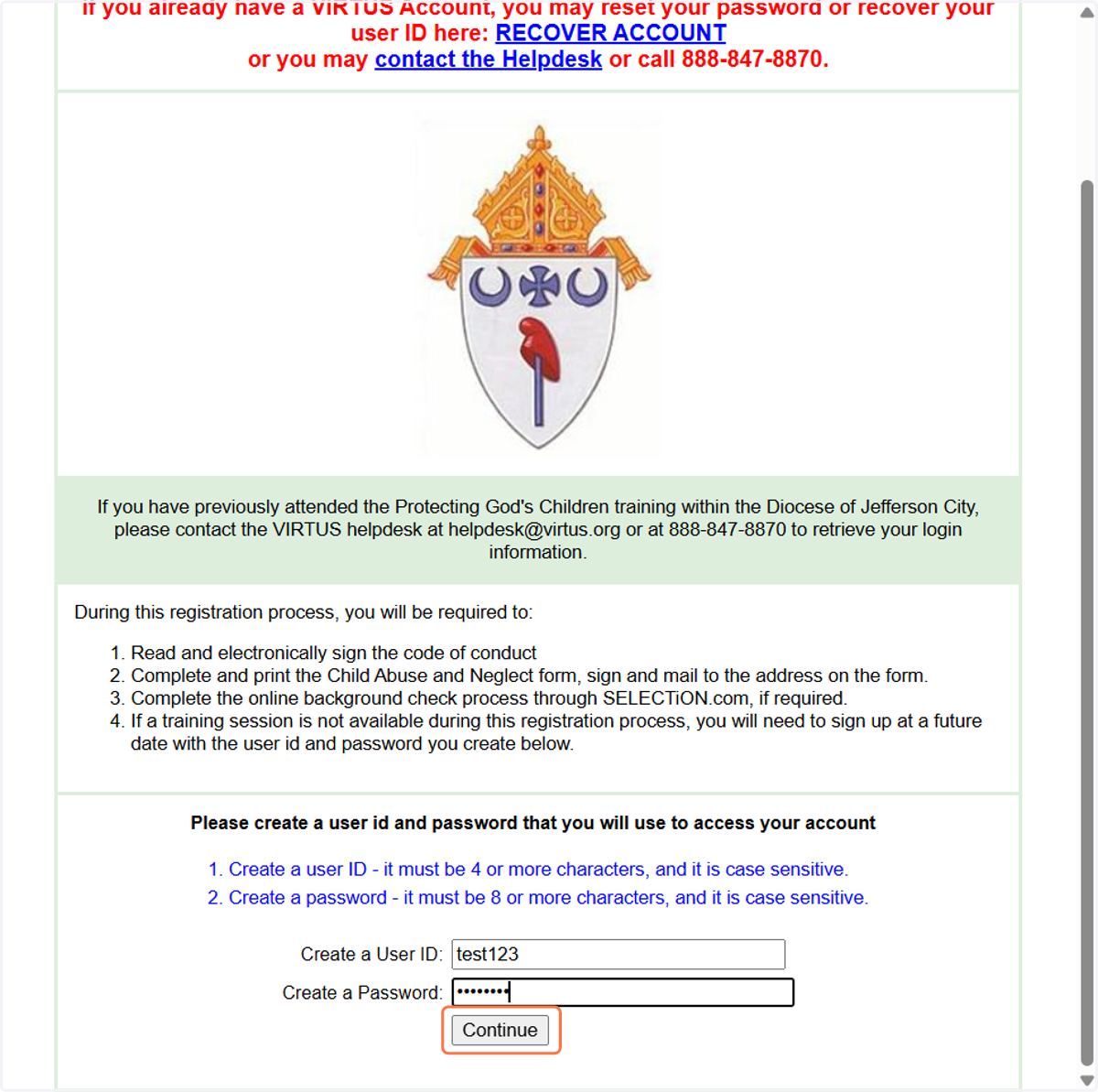 Create account