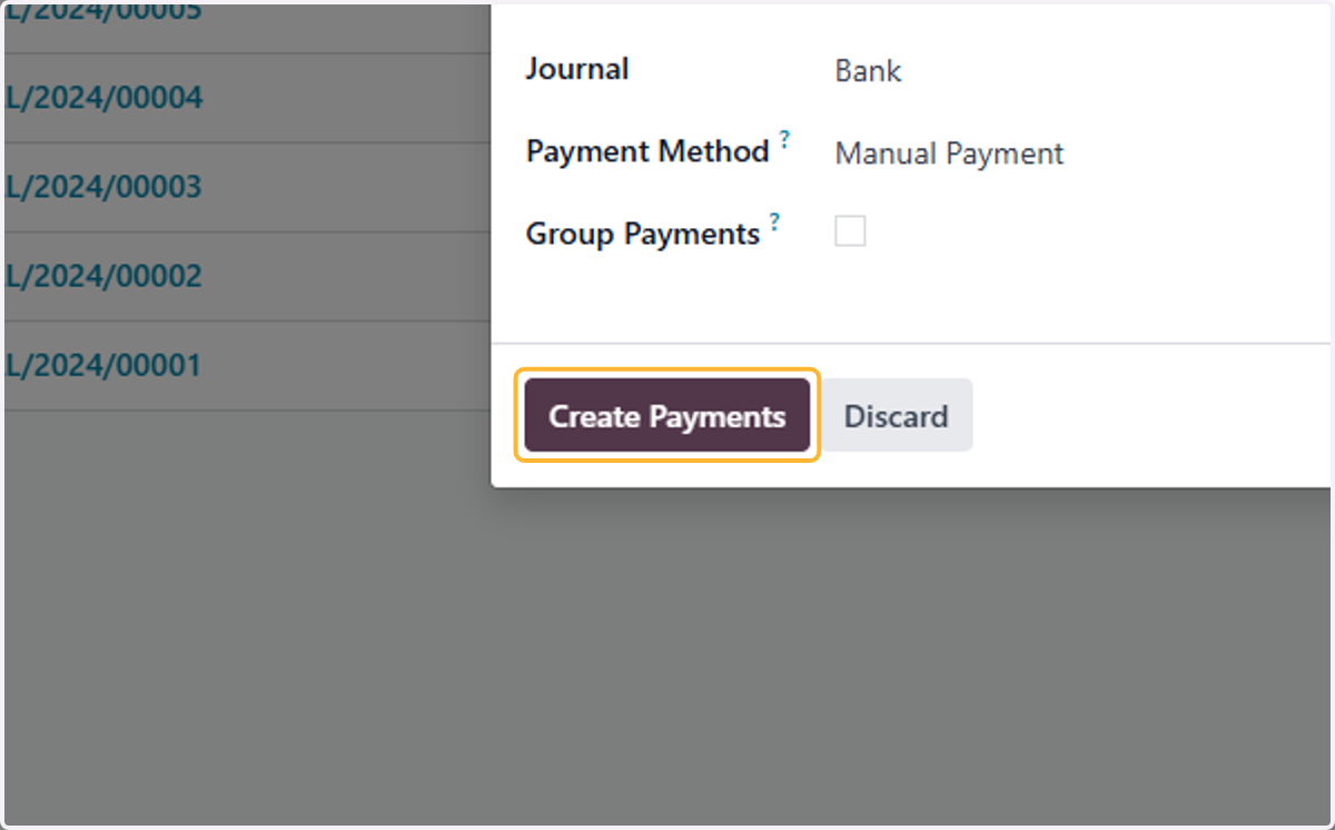 Click on Create Payments