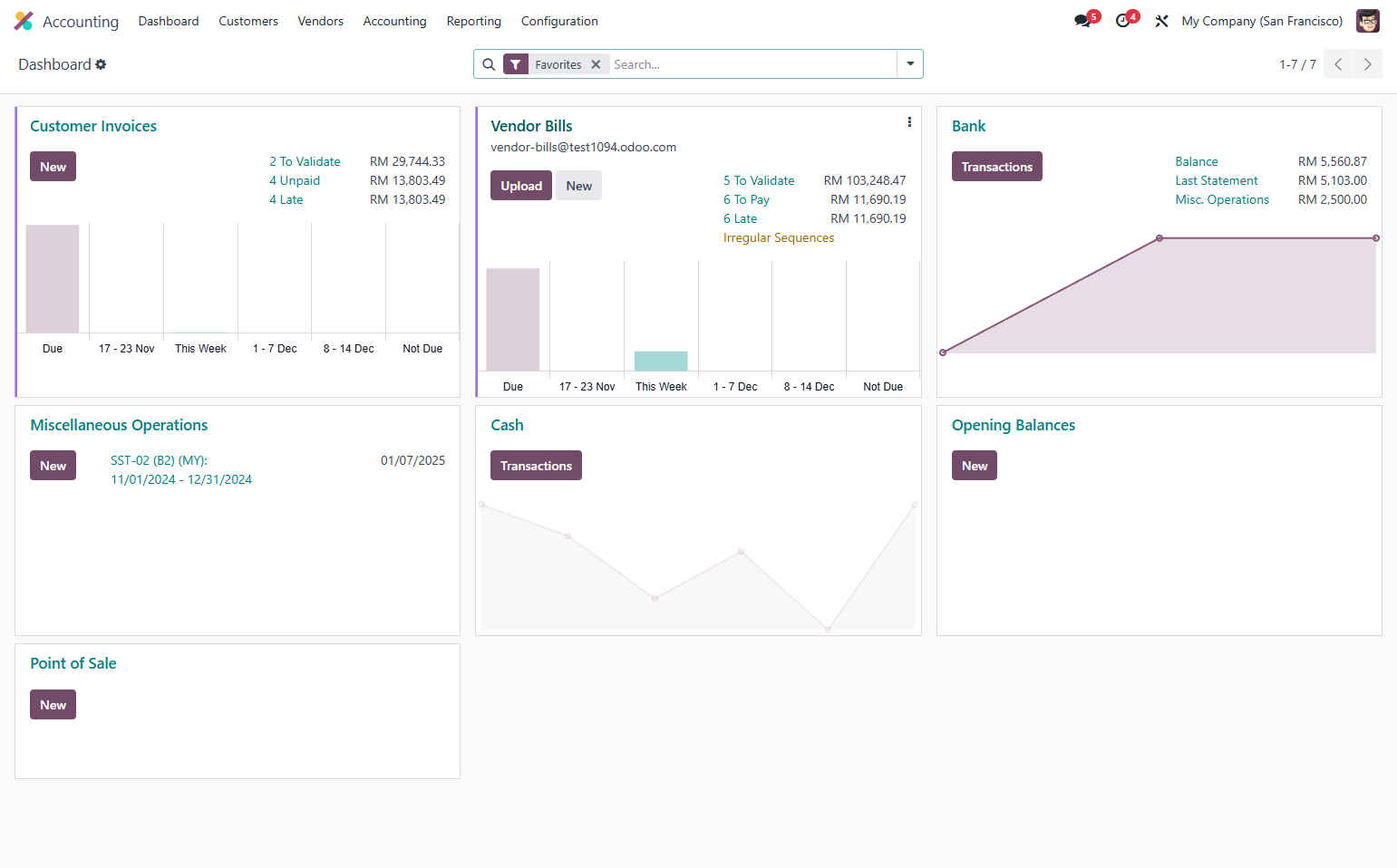 Click on Vendor Bills
