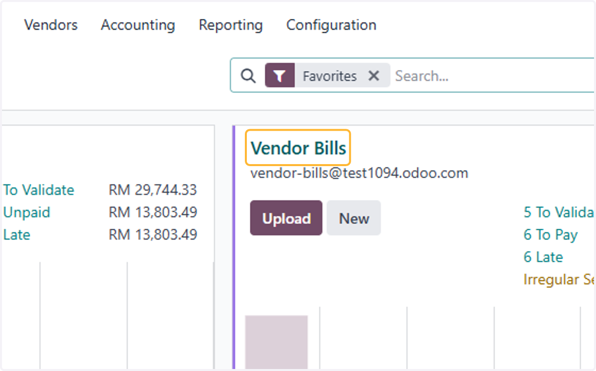 Click on Vendor Bills