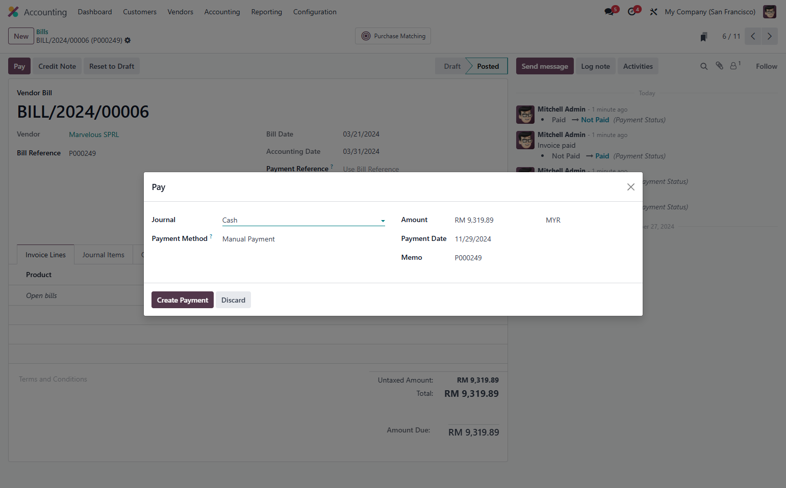 Click on Create Payment