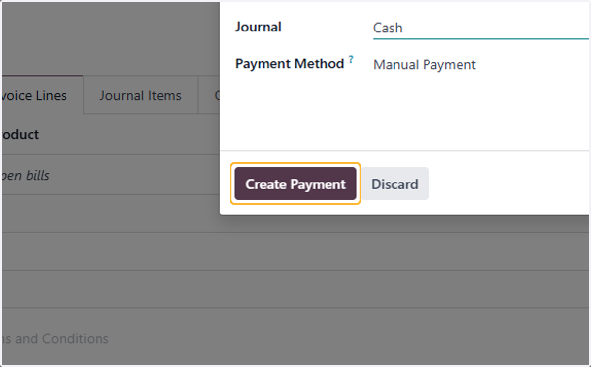 Click on Create Payment