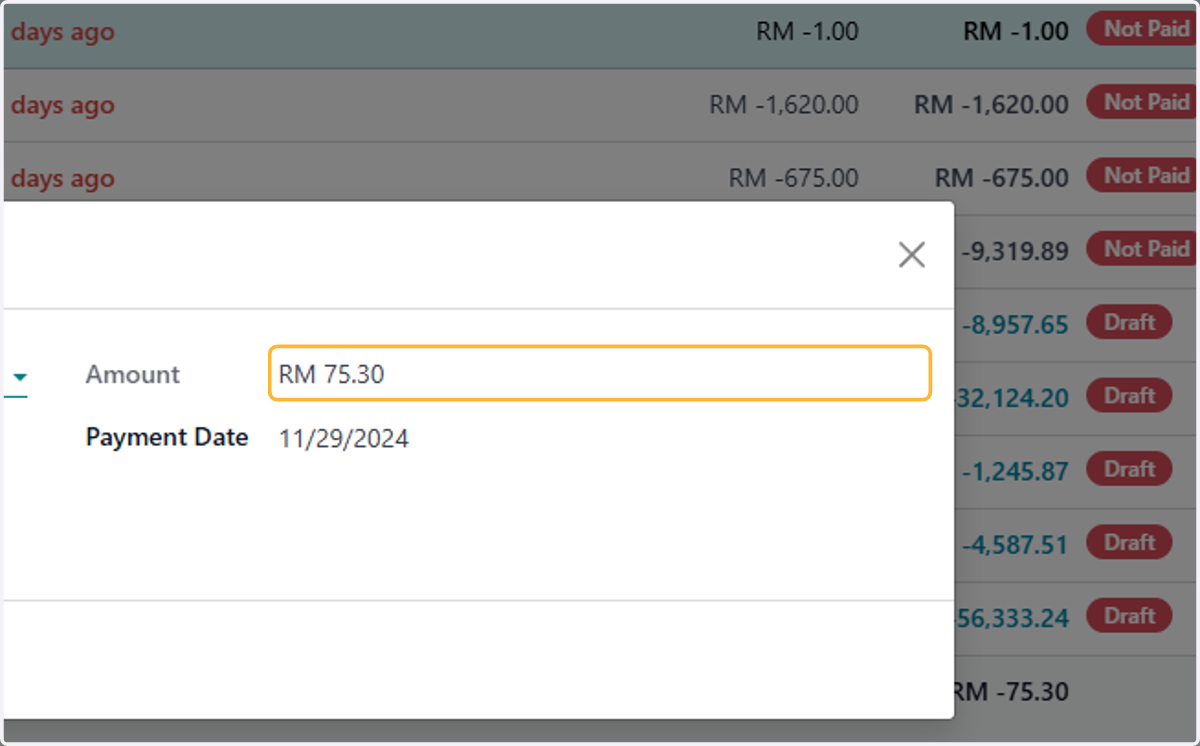 Check details, amount & date