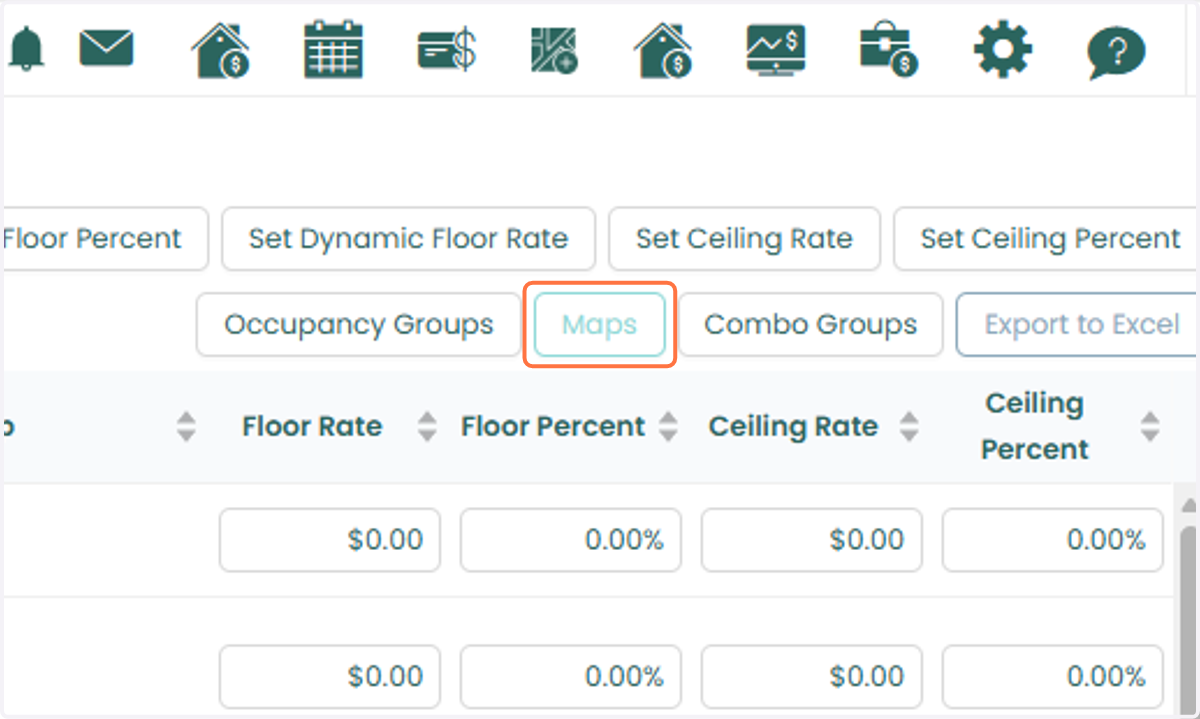 Alternatively, you can access this page at any time by clicking the Maps button.