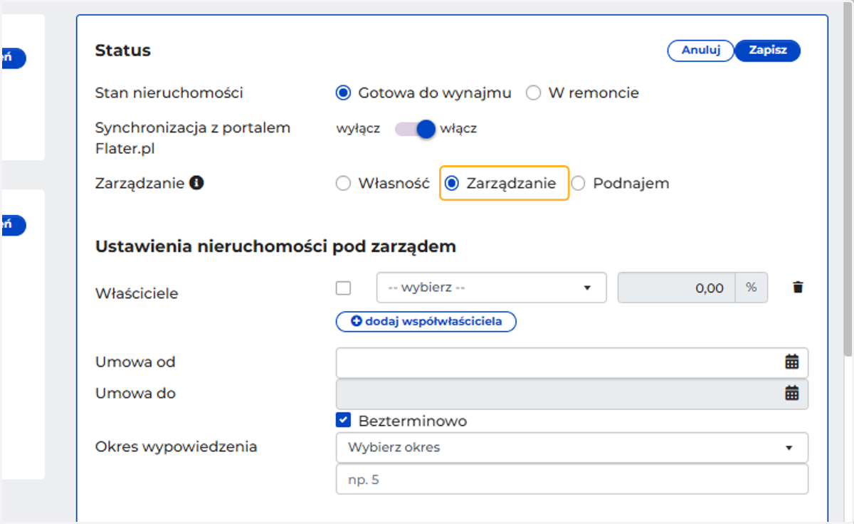 Wybierz Zarządzanie