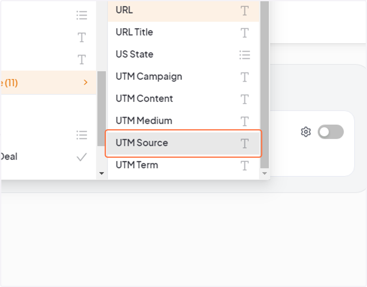 Change it to "UTM Source"