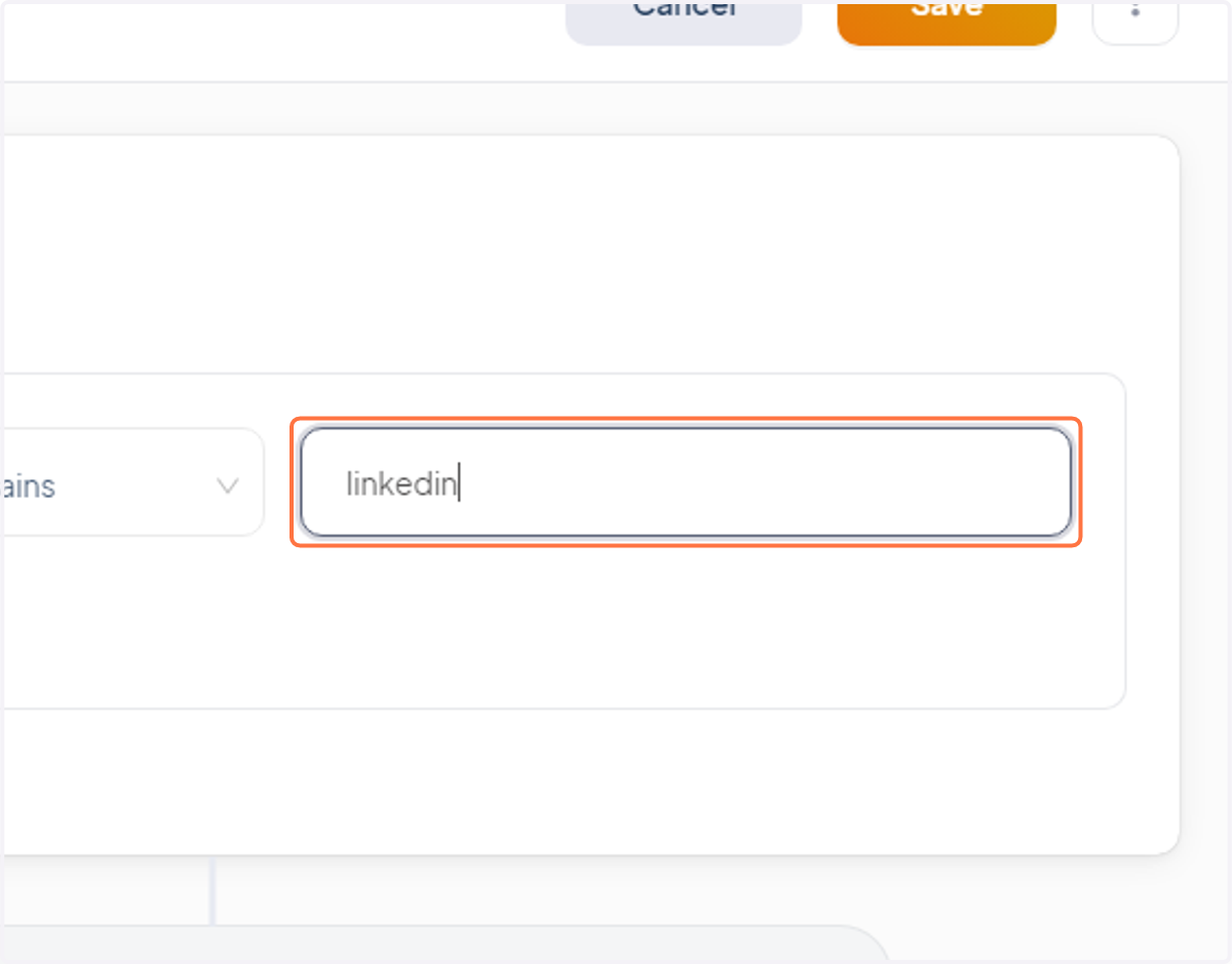 Type "linkedin" (or whatever ad platform you're driving traffic from)