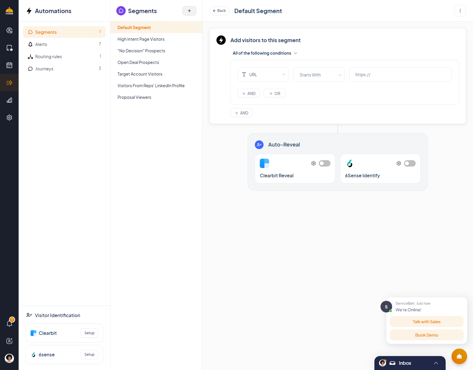 Create a new visitor segment