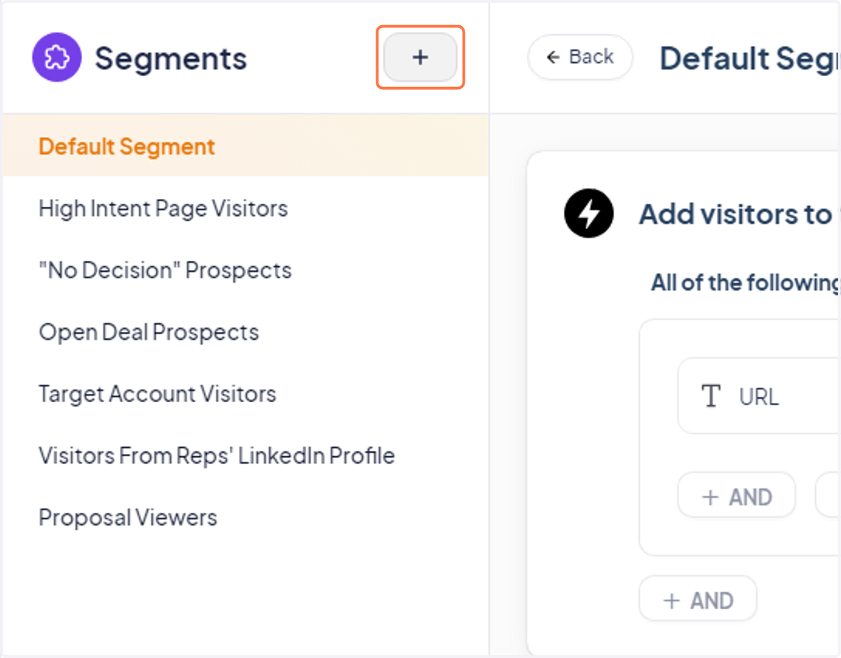 Create a new visitor segment