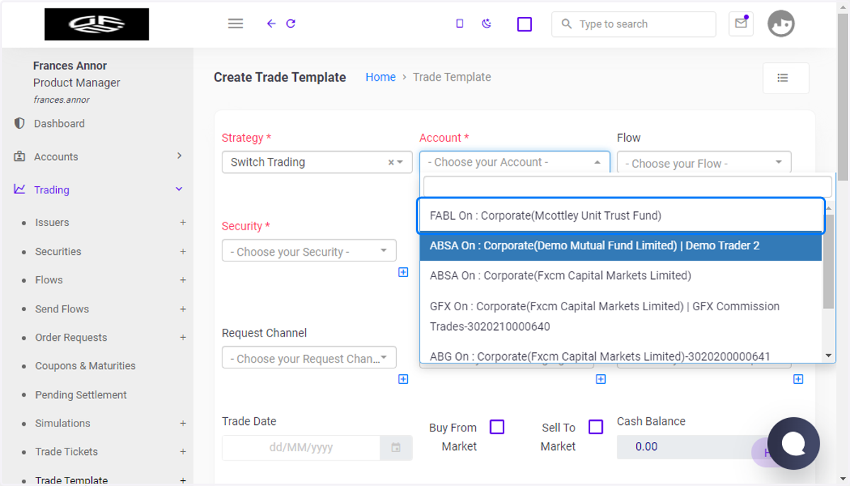 Click on FABL On : Corporate(Mcottley Unit Trust Fund)
