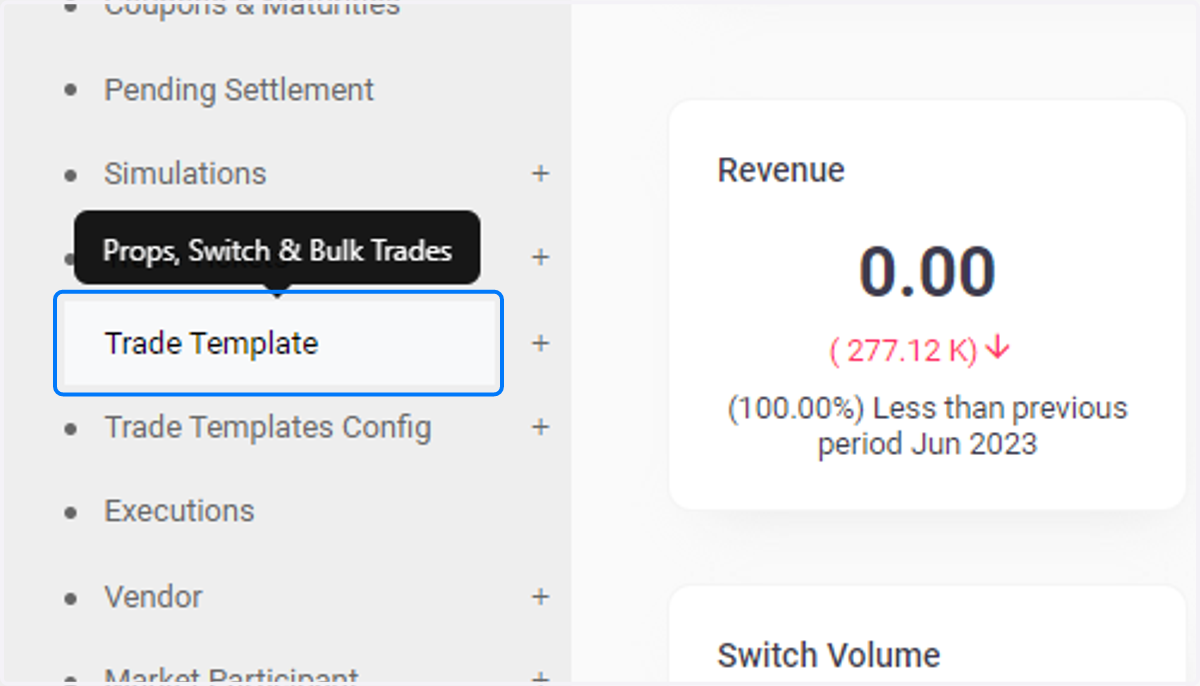 Click on Trade Template