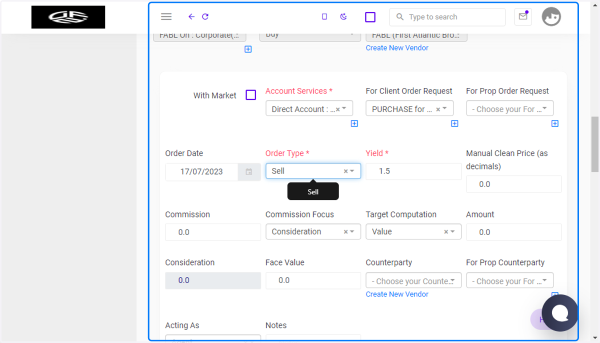 Click on Create Trade Template…