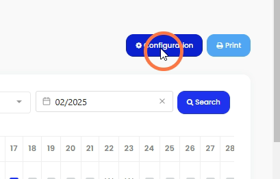 Kemudian klik 'Configuration' untuk tentukan hari cuti dan cuti umum.