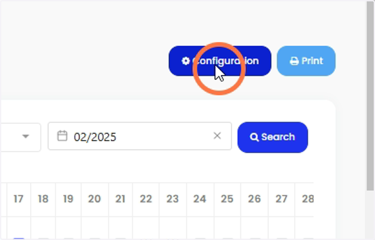 Kemudian klik 'Configuration' untuk tentukan hari cuti dan cuti umum.