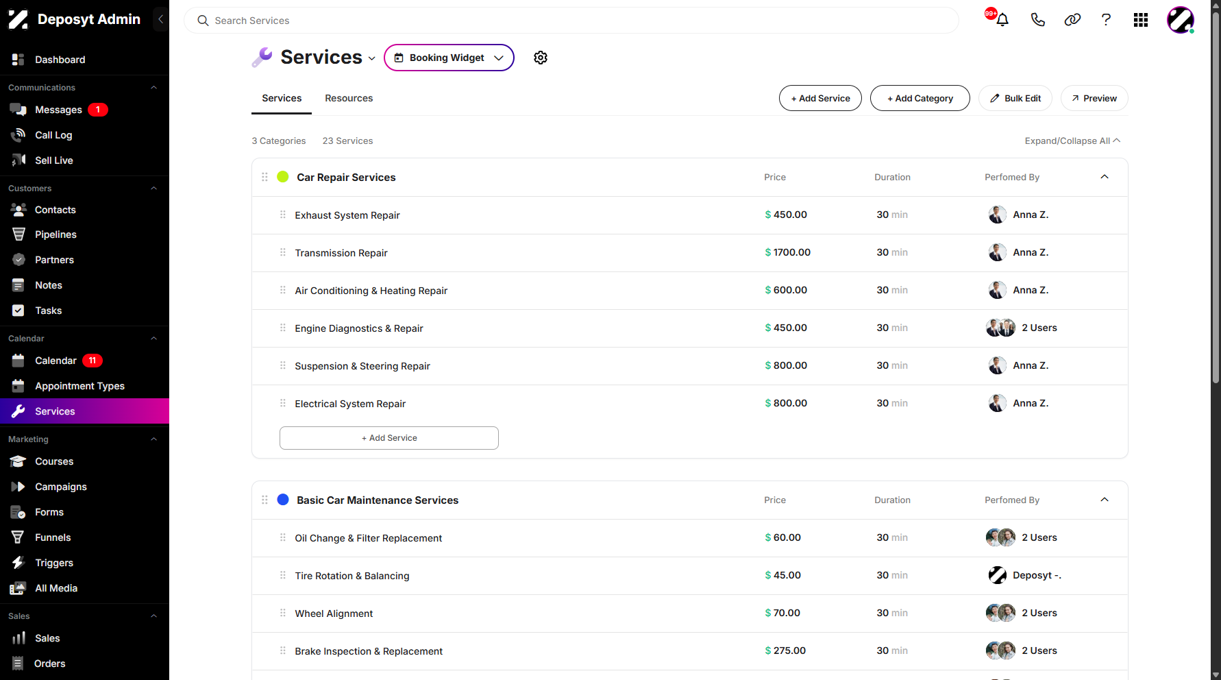 Step 2: You will then be navigated to the Services.