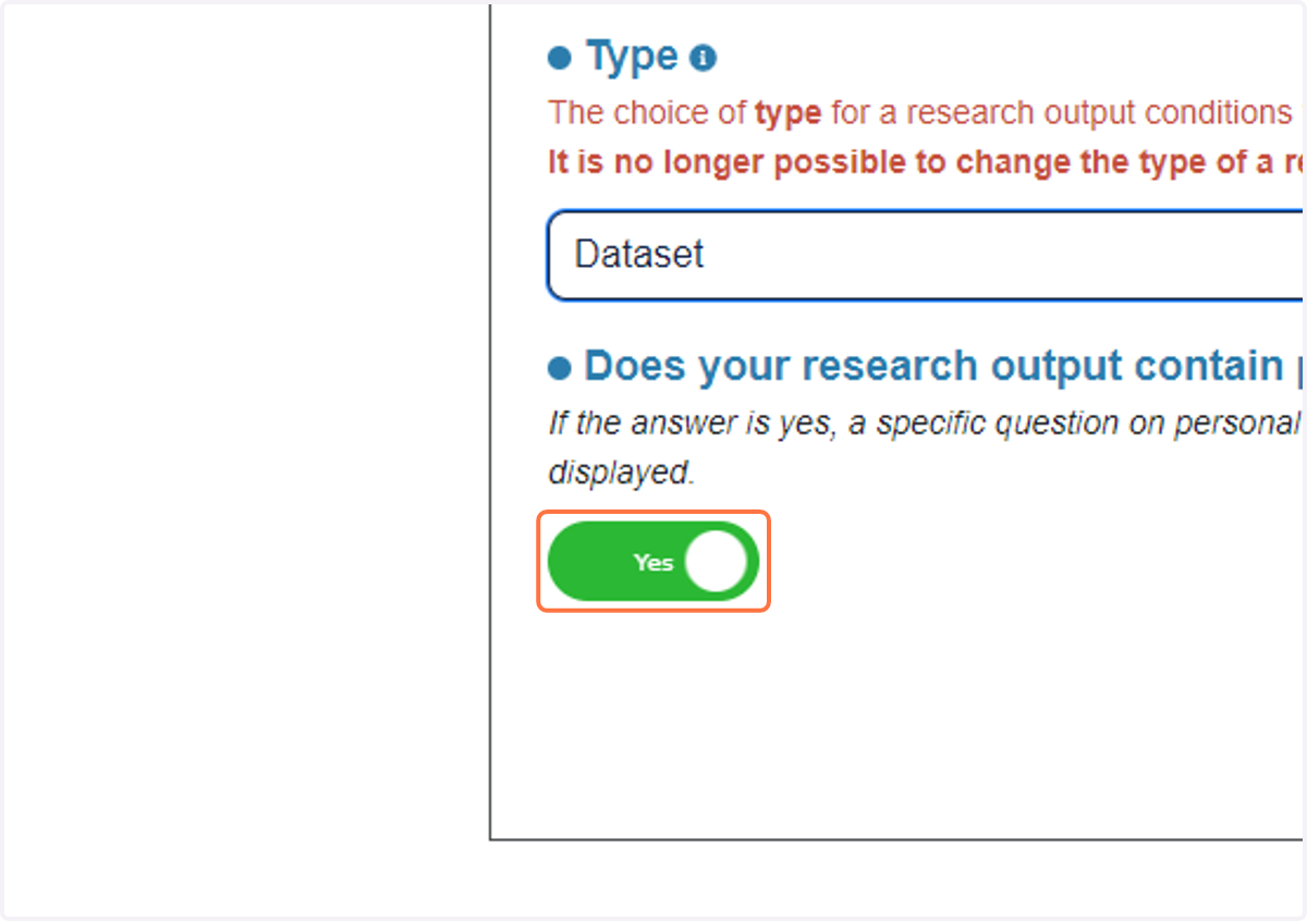 Check Yes if this research product contains personnal data (any not anonymous human data)
