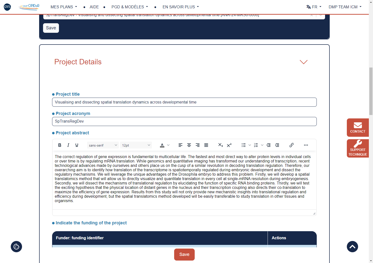 Verify all imported informations in Project Details