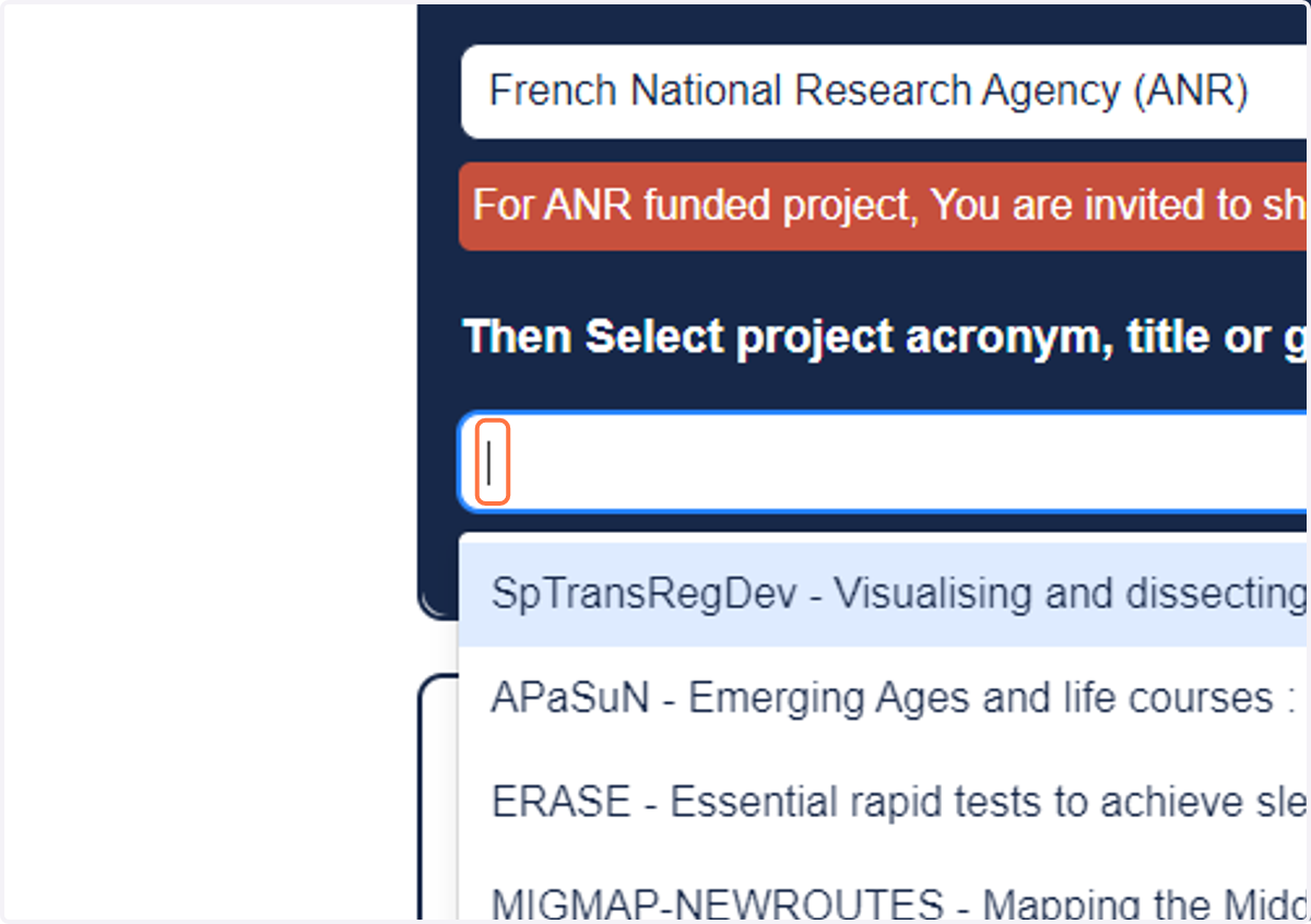 Search your project name or ID