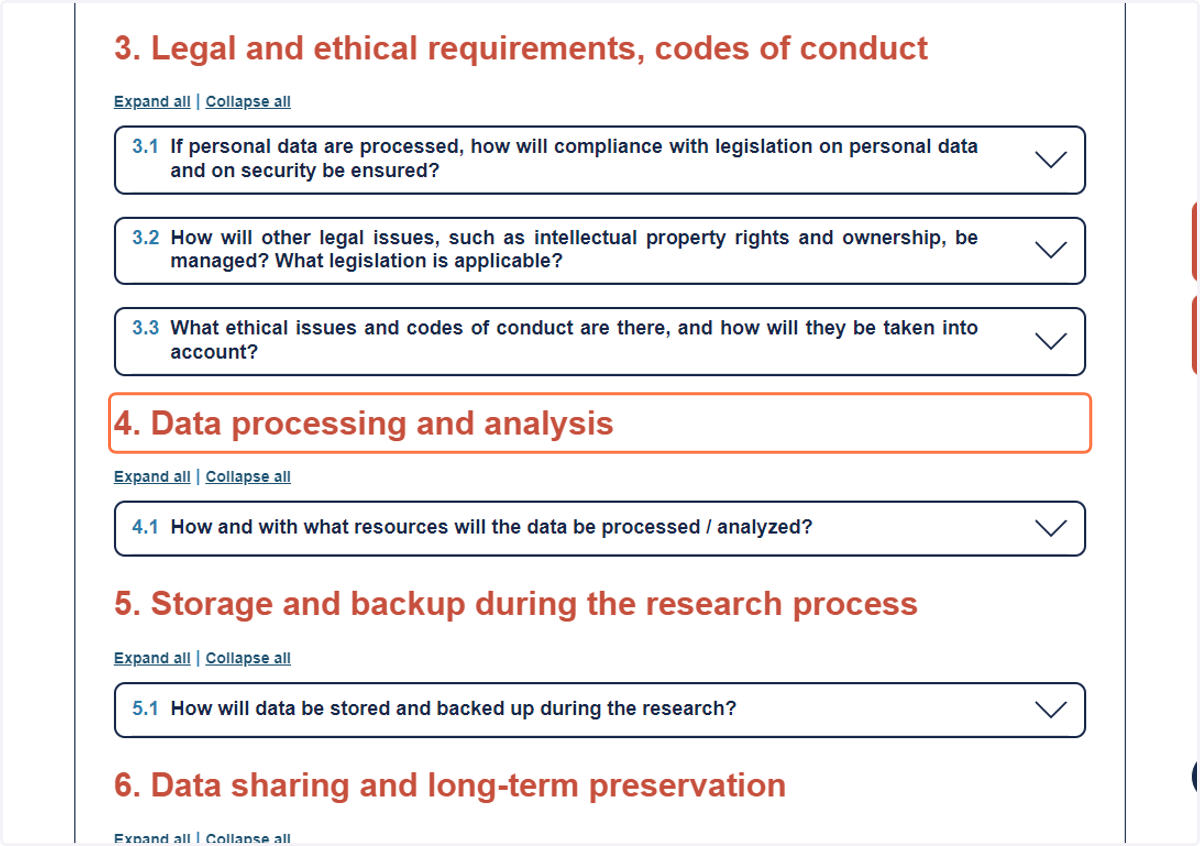 Click on 4. Data processing and analysis