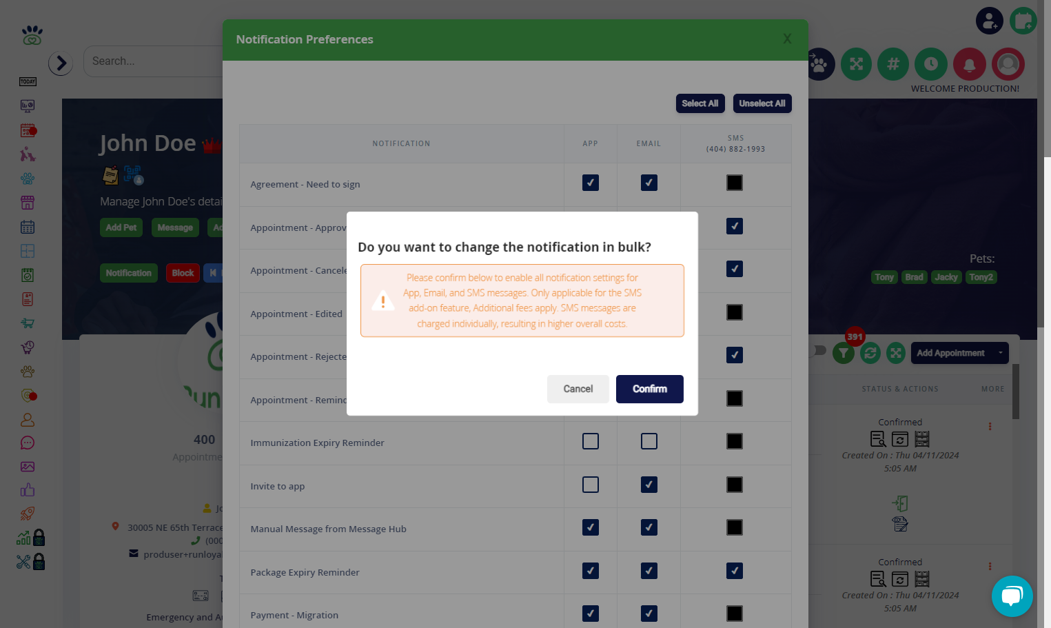 Click on Confirm then update to finalize