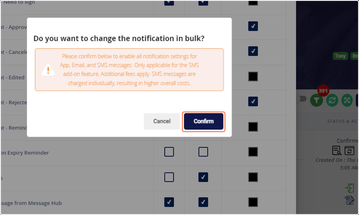 Click on Confirm then update to finalize