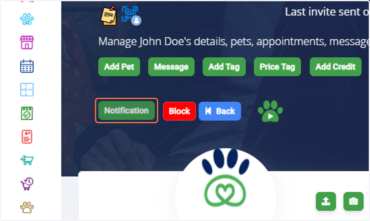 Click on Notification
