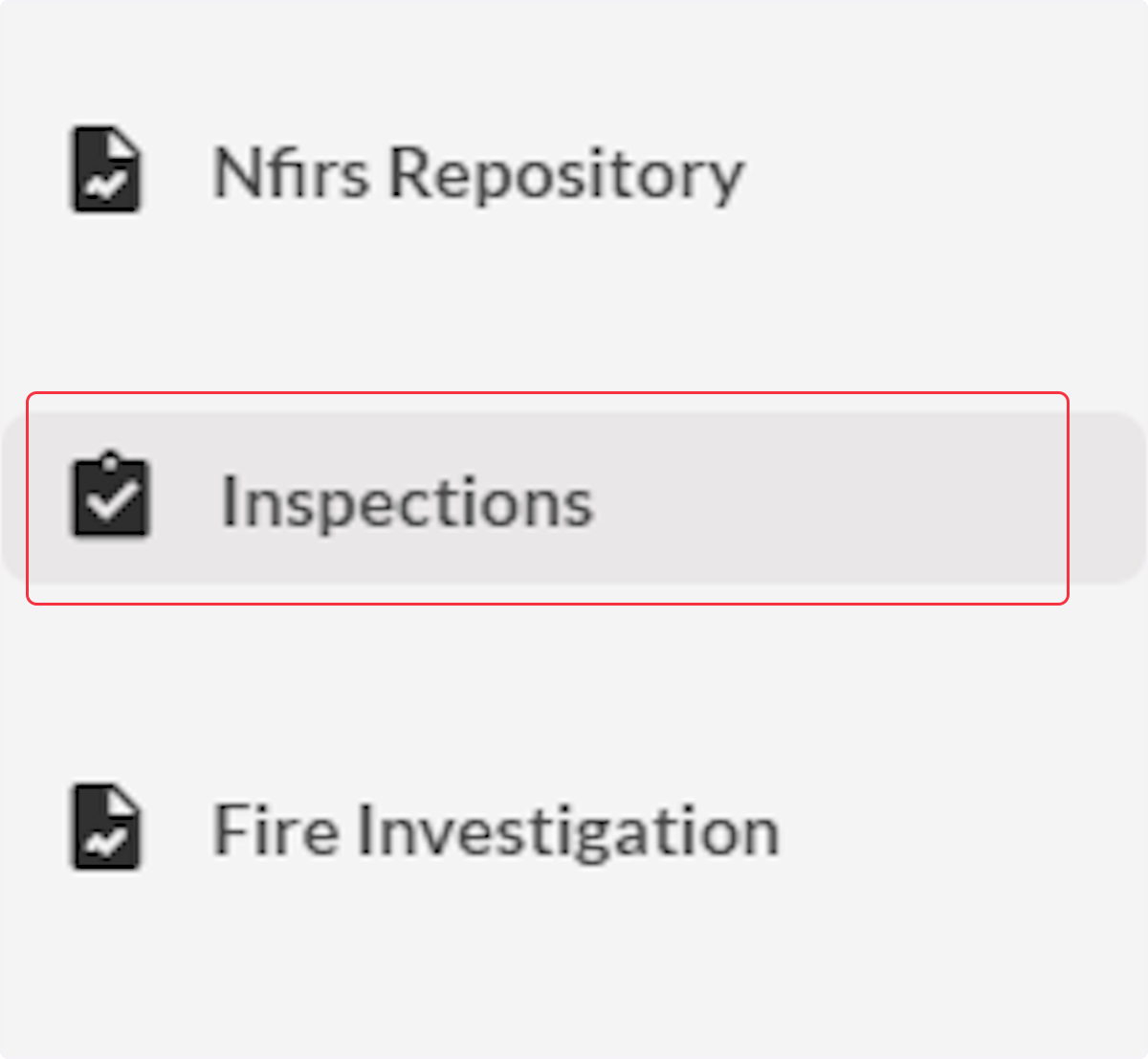 Click on Inspections.