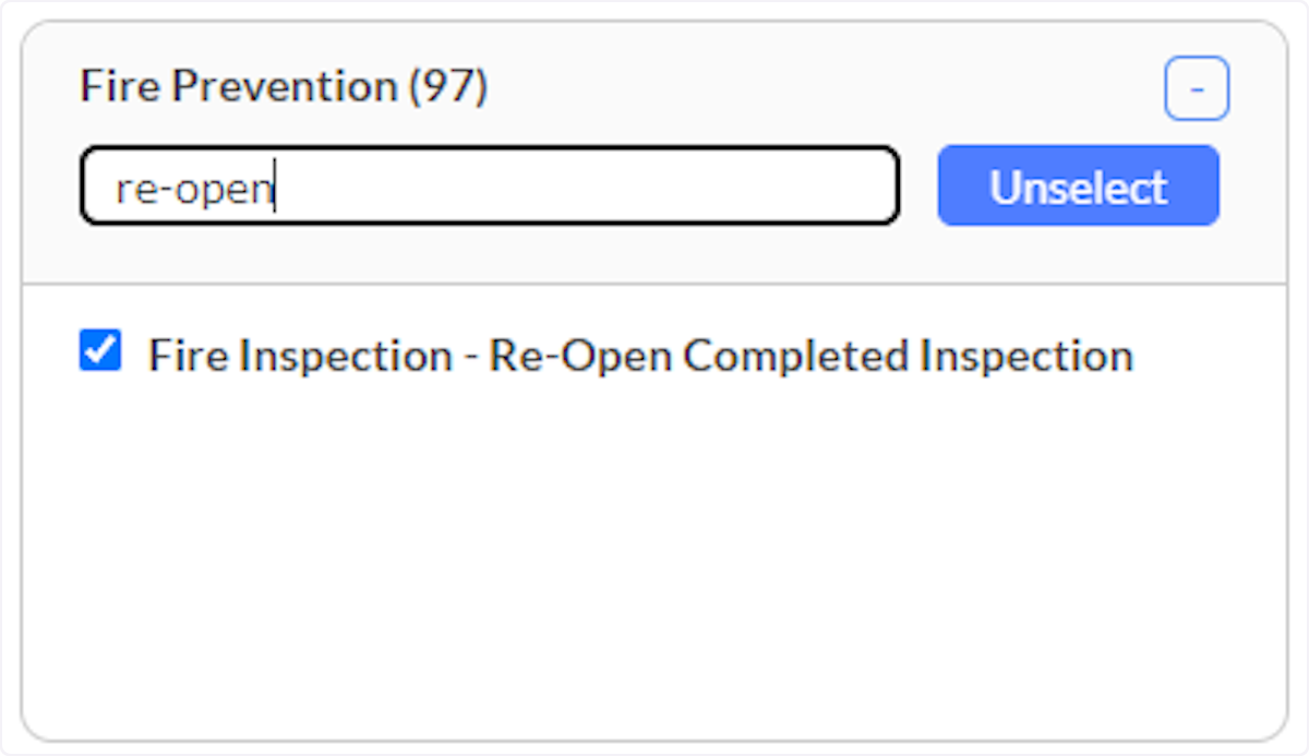 Permission needed to re-open an Inspection.