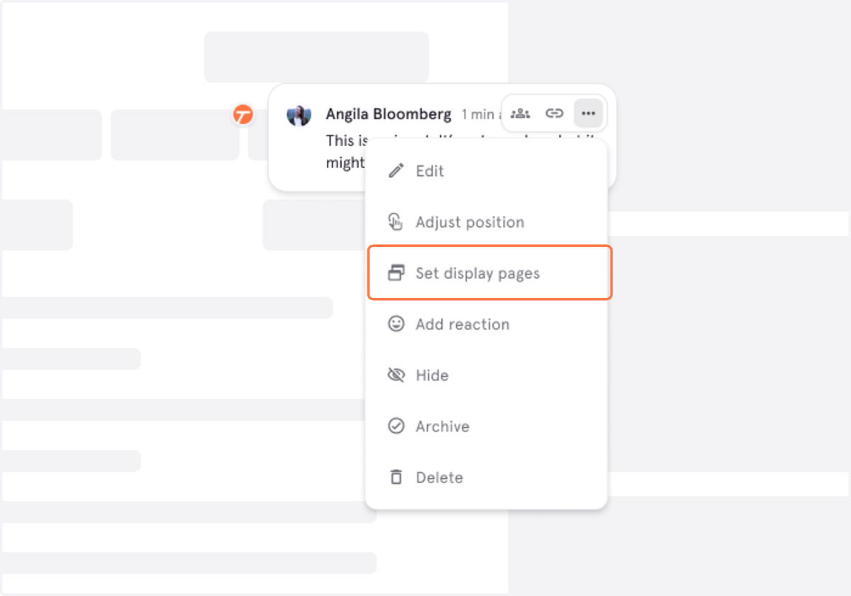 Select "Set display pages" in the overflow menu on any Nugget you created