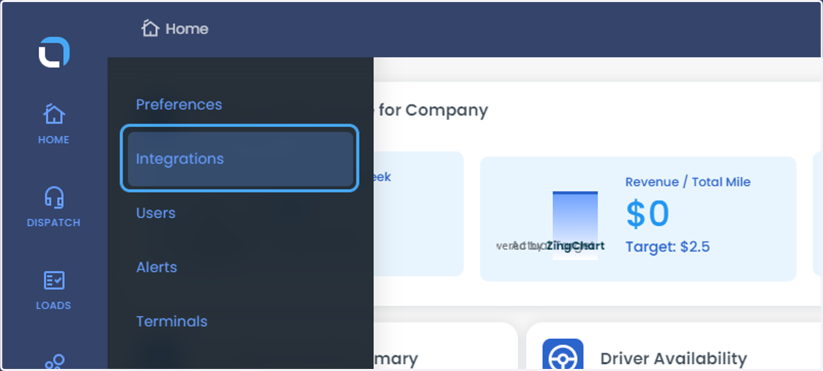 Click on Integrations