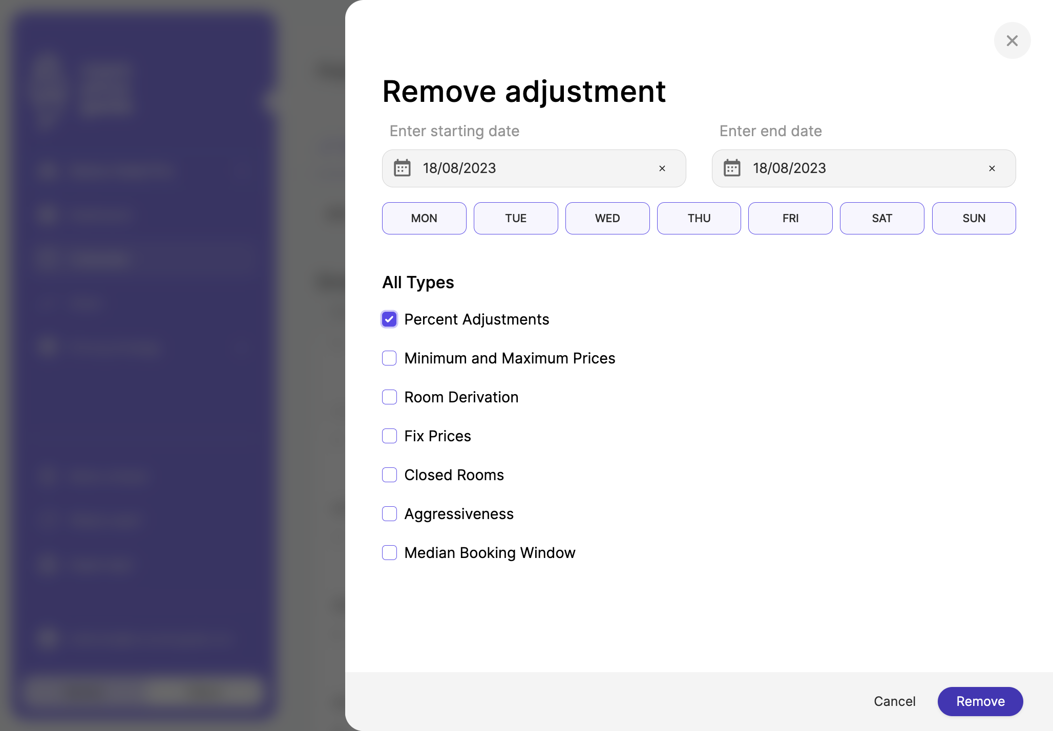 Click on "Remove"